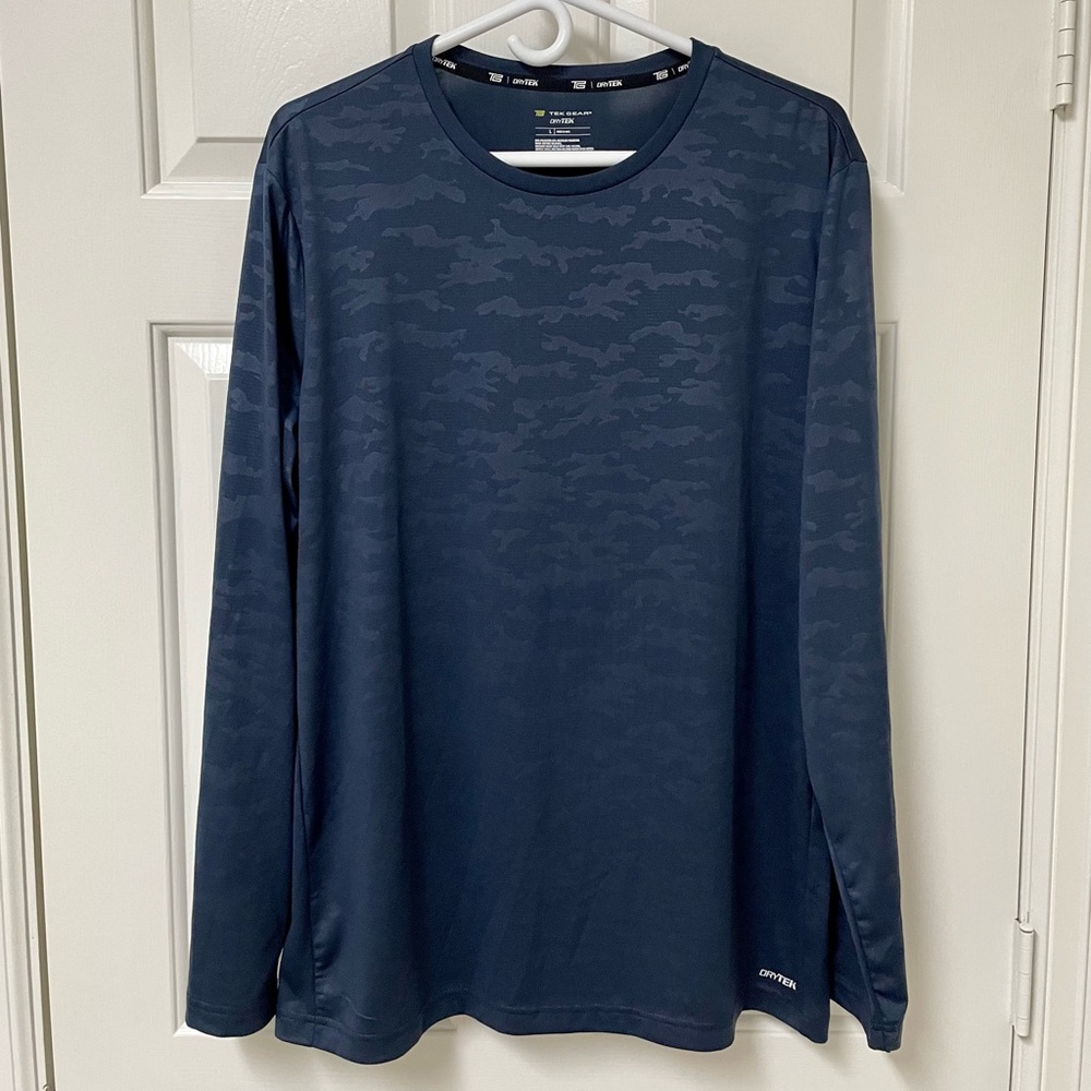 Tek Gear Dry Tek Navy Camouflage Long Sleeve Shirt
